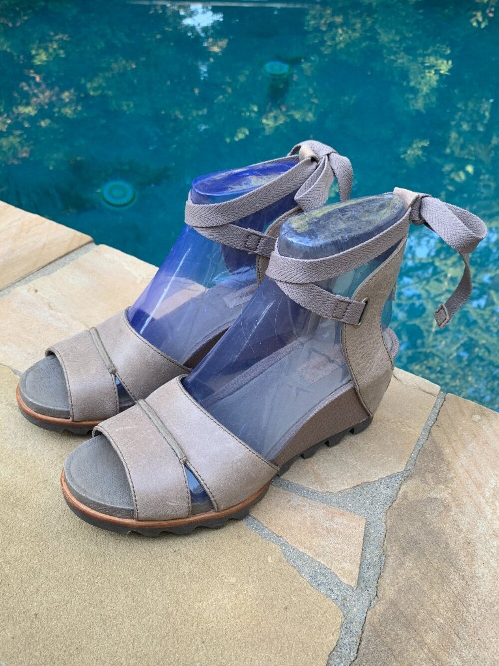 Sorel Joanie Wrap Leather Wedge Sandals Sz 7.5